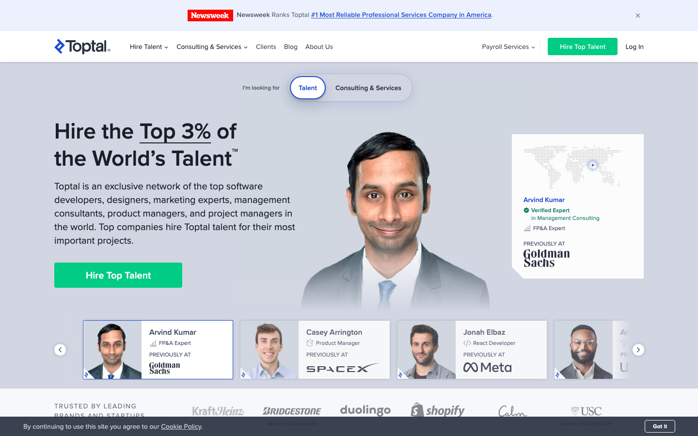 Toptal screenshot